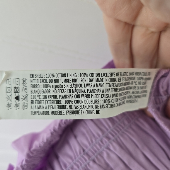 NWT Endless Rose Smocked Puff Sleeve Top Purple Lilac Medium - Picture 8 of 10